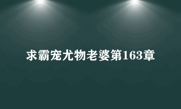 求霸宠尤物老婆第163章