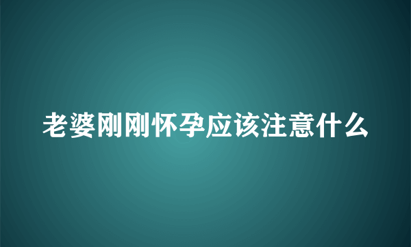 老婆刚刚怀孕应该注意什么