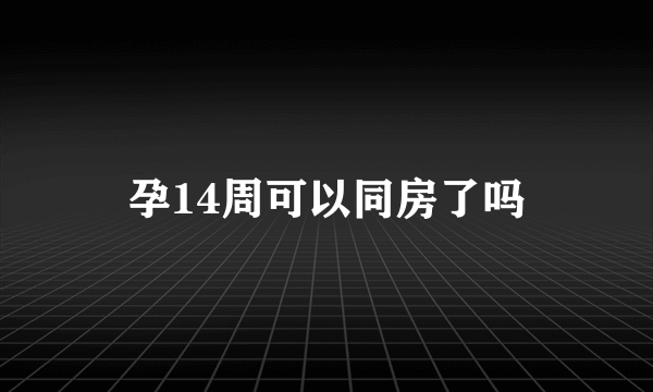 孕14周可以同房了吗