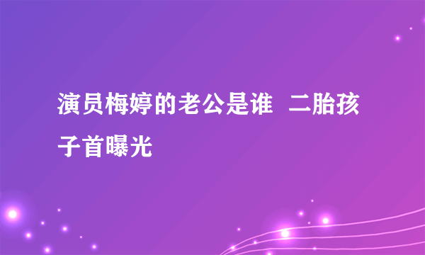 演员梅婷的老公是谁  二胎孩子首曝光