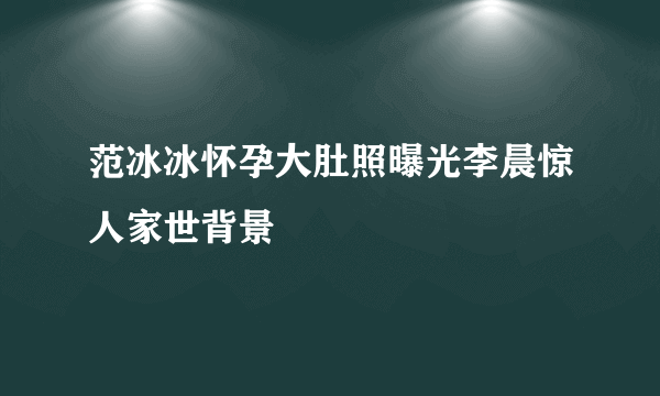 范冰冰怀孕大肚照曝光李晨惊人家世背景