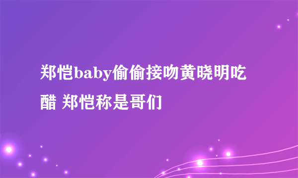 郑恺baby偷偷接吻黄晓明吃醋 郑恺称是哥们