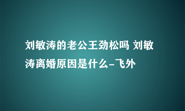 刘敏涛的老公王劲松吗 刘敏涛离婚原因是什么-飞外