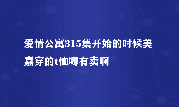 爱情公寓315集开始的时候美嘉穿的t恤哪有卖啊