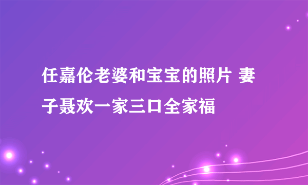 任嘉伦老婆和宝宝的照片 妻子聂欢一家三口全家福