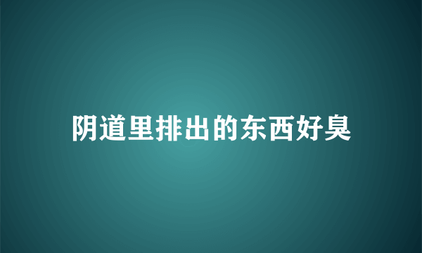 阴道里排出的东西好臭