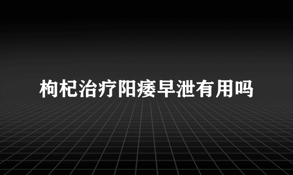 枸杞治疗阳痿早泄有用吗