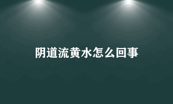 阴道流黄水怎么回事