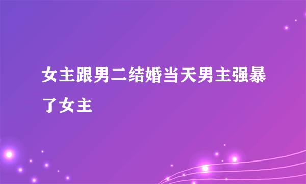 女主跟男二结婚当天男主强暴了女主