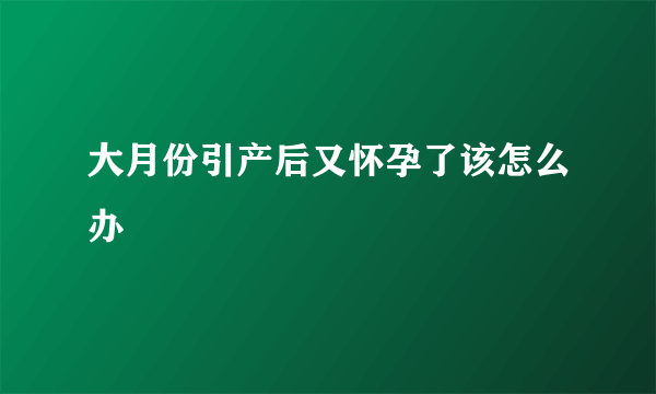 大月份引产后又怀孕了该怎么办