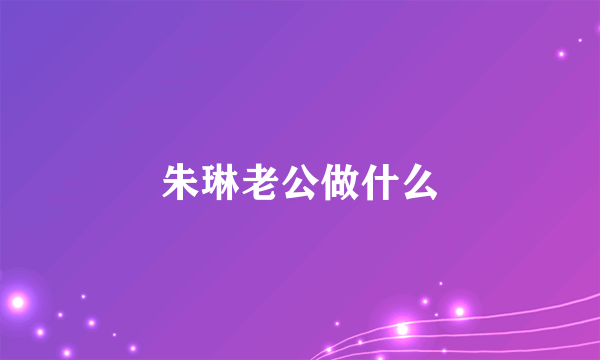 朱琳老公做什么