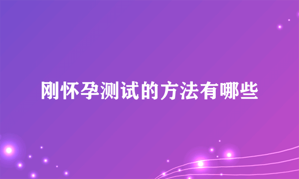 刚怀孕测试的方法有哪些