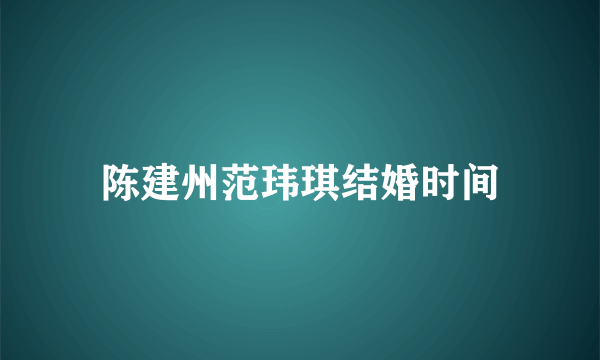 陈建州范玮琪结婚时间