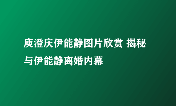 庾澄庆伊能静图片欣赏 揭秘与伊能静离婚内幕