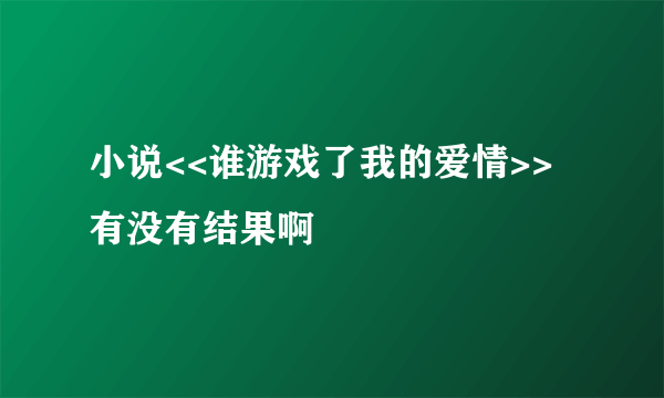 小说<<谁游戏了我的爱情>>有没有结果啊