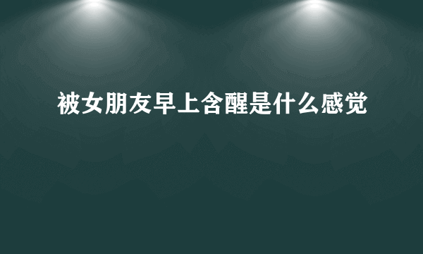 被女朋友早上含醒是什么感觉