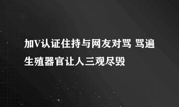 加V认证住持与网友对骂 骂遍生殖器官让人三观尽毁