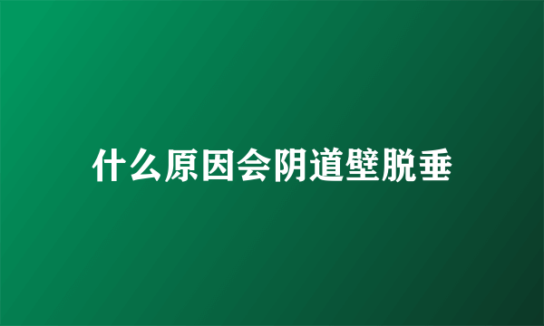 什么原因会阴道壁脱垂