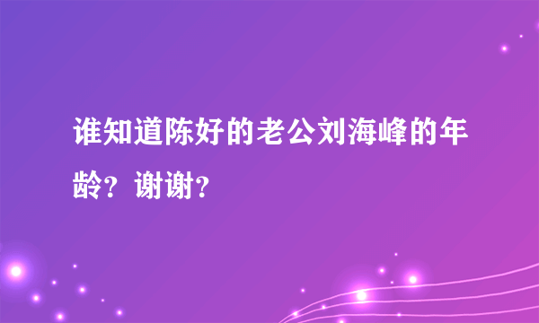 谁知道陈好的老公刘海峰的年龄？谢谢？