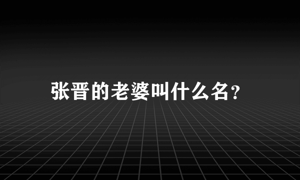 张晋的老婆叫什么名？