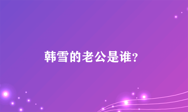 韩雪的老公是谁？