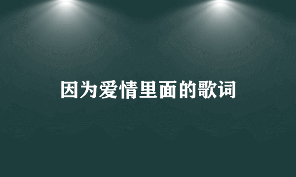 因为爱情里面的歌词