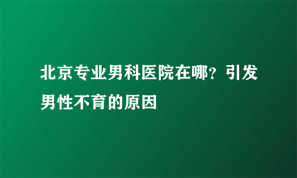 北京专业男科医院在哪？引发男性不育的原因