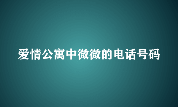 爱情公寓中微微的电话号码