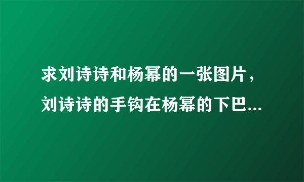 求刘诗诗和杨幂的一张图片，刘诗诗的手钩在杨幂的下巴上，接吻那种。