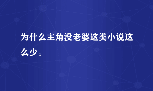 为什么主角没老婆这类小说这么少。