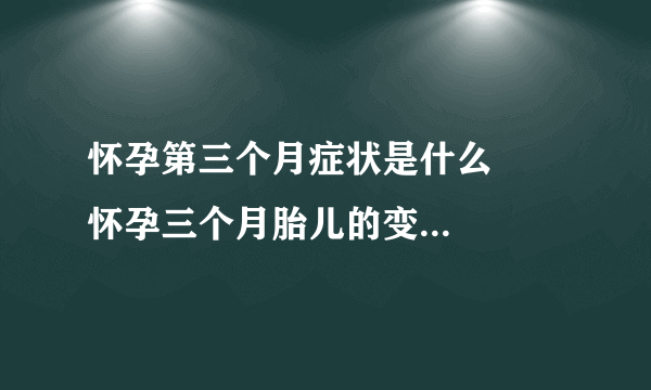 怀孕第三个月症状是什么     怀孕三个月胎儿的变化有哪些