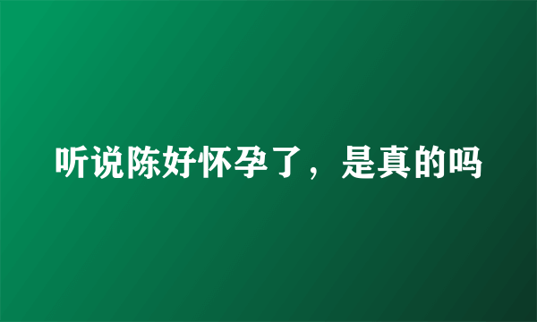 听说陈好怀孕了，是真的吗