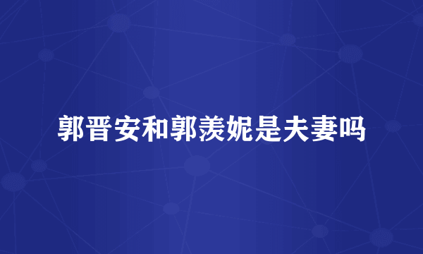 郭晋安和郭羡妮是夫妻吗