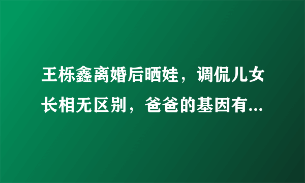 王栎鑫离婚后晒娃，调侃儿女长相无区别，爸爸的基因有多强大？