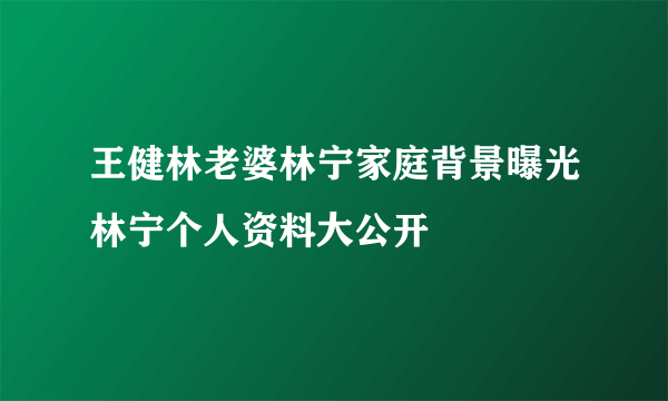 王健林老婆林宁家庭背景曝光林宁个人资料大公开