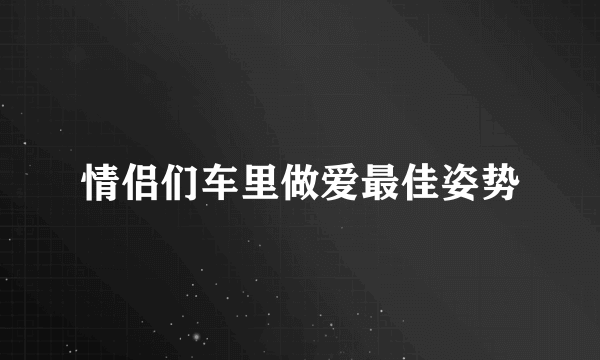 情侣们车里做爱最佳姿势