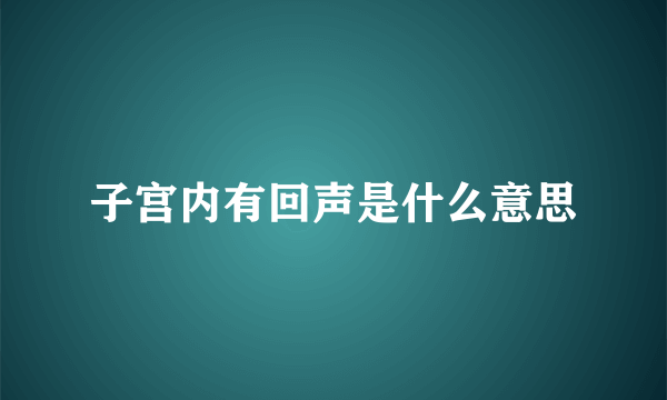 子宫内有回声是什么意思