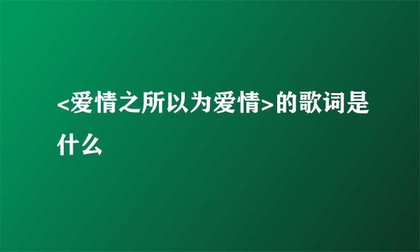 <爱情之所以为爱情>的歌词是什么