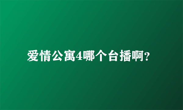 爱情公寓4哪个台播啊？