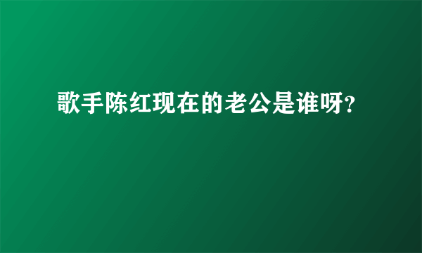 歌手陈红现在的老公是谁呀？