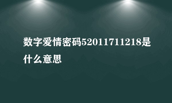 数字爱情密码52011711218是什么意思