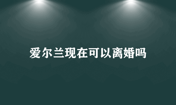 爱尔兰现在可以离婚吗