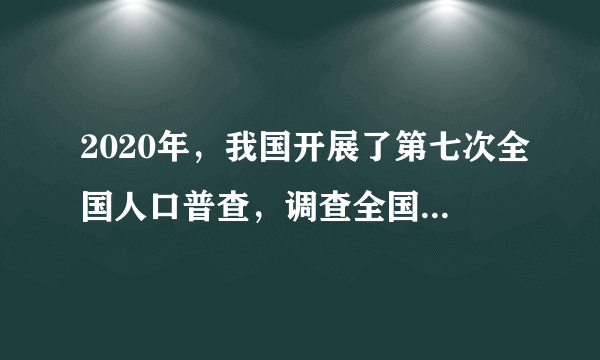 2020年，我国开展了第七次全国人口普查，调查全国人口和住户的基本情况．下列情况，适合采用条形统计图表示的是(   )．A.从第一次人口普查到第七次人口普查全国人口增幅变化情况B.男、女性别人数占全国总人数的百分比C.各地区的常住人口数量