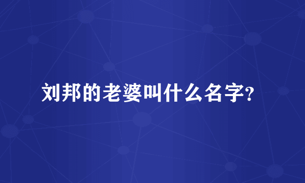 刘邦的老婆叫什么名字？