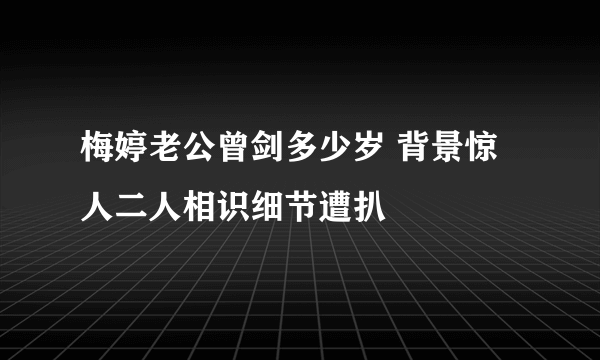 梅婷老公曾剑多少岁 背景惊人二人相识细节遭扒