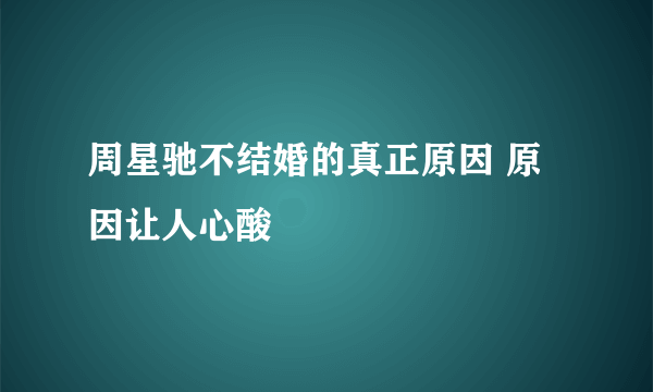 周星驰不结婚的真正原因 原因让人心酸