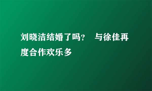 刘晓洁结婚了吗？  与徐佳再度合作欢乐多