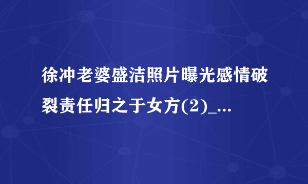 徐冲老婆盛洁照片曝光感情破裂责任归之于女方(2)_徐冲老婆盛洁照片_飞外网