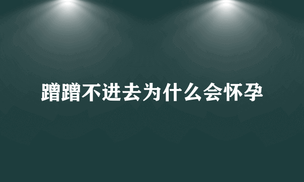 蹭蹭不进去为什么会怀孕