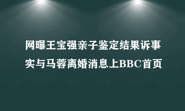 网曝王宝强亲子鉴定结果诉事实与马蓉离婚消息上BBC首页